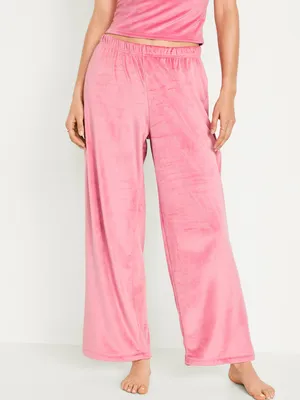 High-Waisted Velour Pajama Pants for Women
