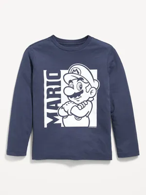 Long-Sleeve Gender-Neutral Super Mario Bros. Graphic T-Shirt for Kids