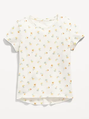 Long-Sleeve Printed Keyhole T-Shirt for Girls