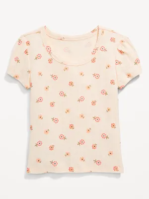 Printed Pointelle-Knit Scoop-Neck Top for Girls