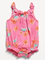 Sleeveless Tie-Shoulder One-Piece Romper for Baby