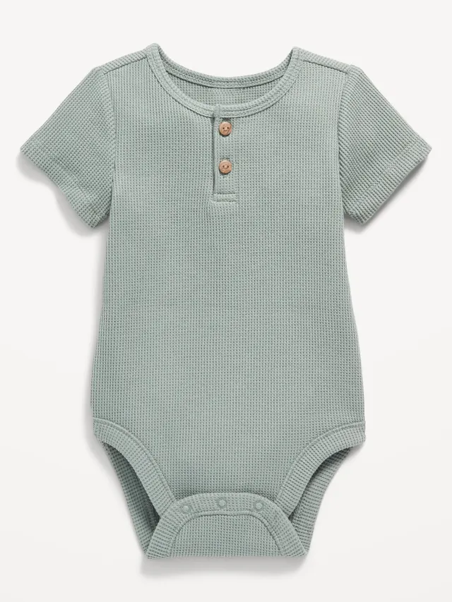 Old Navy Unisex Sleeveless Thermal-Knit Henley One-Piece for Baby