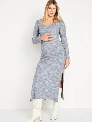 Maternity Long Sleeve Bodycon Maxi Dress