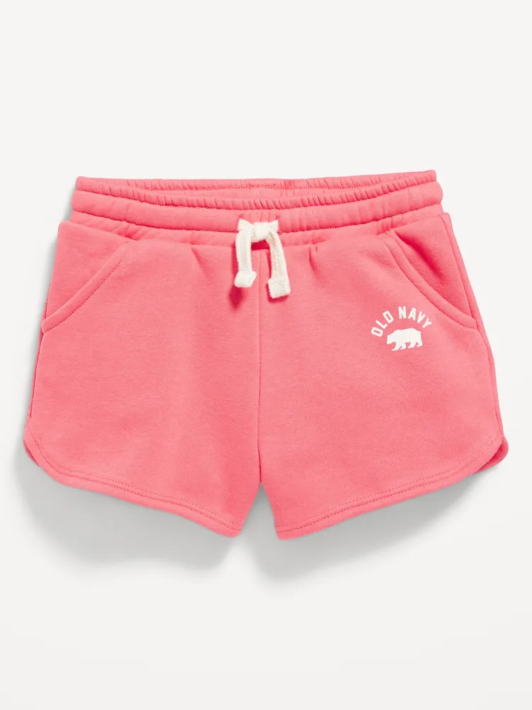 Logo-Graphic Dolphin-Hem Fleece Shorts for Toddler Girls