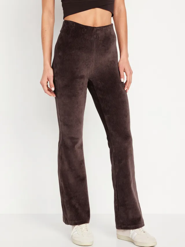 Extra High-Waisted Velvet Trouser Flare Pants for Women