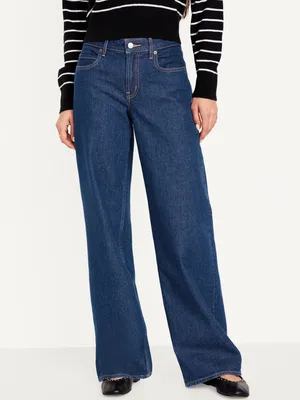 Mid-Rise Wide-Leg Jeans for Women