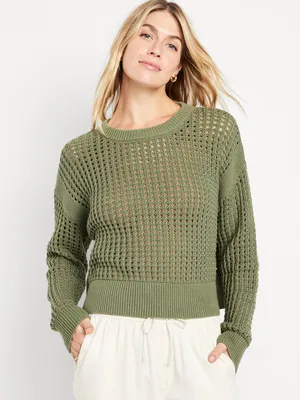 Open-Stitch Sweater for Women