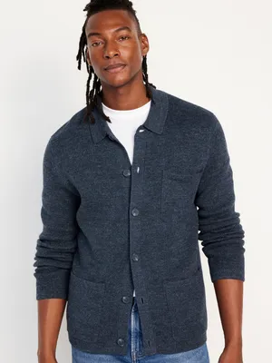 Button-Front Sweater for Men
