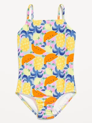 Printed Back-Cutout One-Piece Swimsuit for Girls