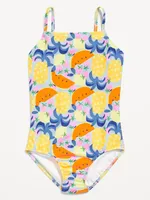 Printed Back-Cutout One-Piece Swimsuit for Girls