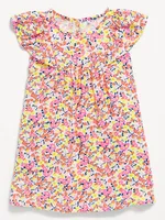 Printed Flutter-Sleeve Dress for Toddler Girls