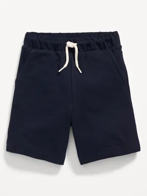 Functional-Drawstring French Terry Pull-On Shorts for Toddler Boys