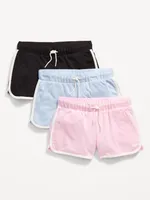 French Terry Dolphin-Hem Cheer Shorts 3-Pack for Girls