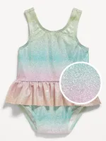 Printed Ruffled One-Piece Swimsuit for Baby