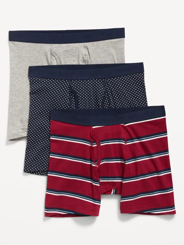 Soft-Washed Built-In Flex Boxer Briefs Underwear 3-Pack for Men --  6.25-inch inseam
