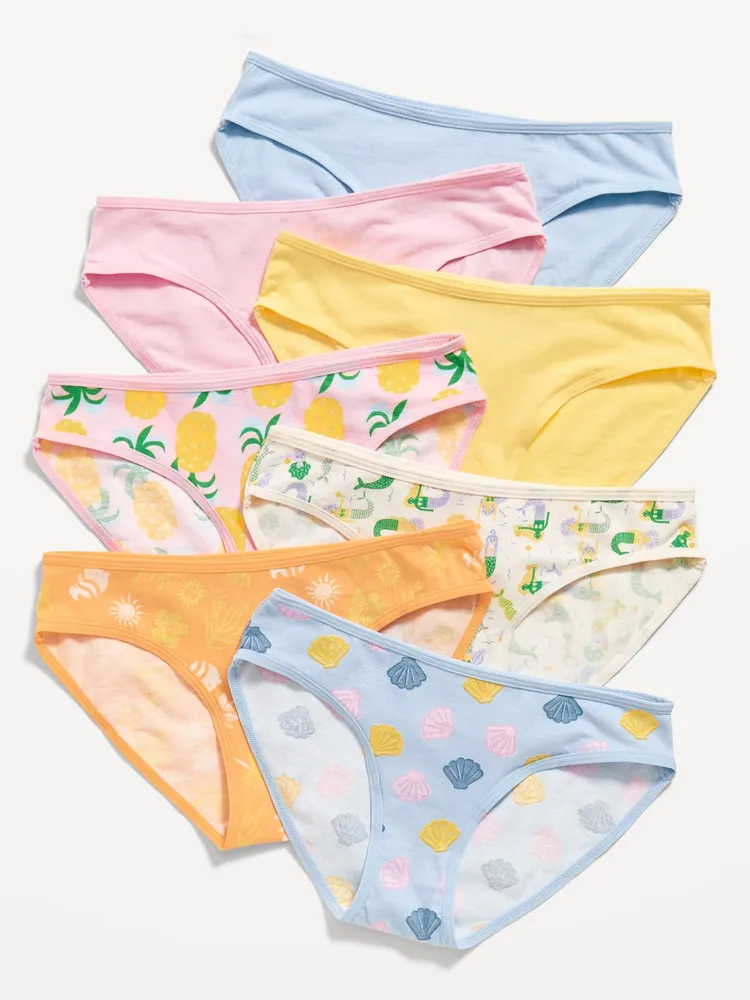 Cotton Bikini Underwear (3-Pack) (Small, Navy, Polka Dot, Pink)
