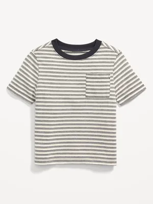Short-Sleeve Striped Pocket T-Shirt for Toddler Boys