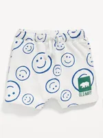 Unisex Printed Logo-Graphic Pull-On Shorts for Baby