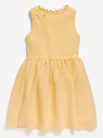 Sleeveless Fit and Flare Tutu Dress for Toddler Girls