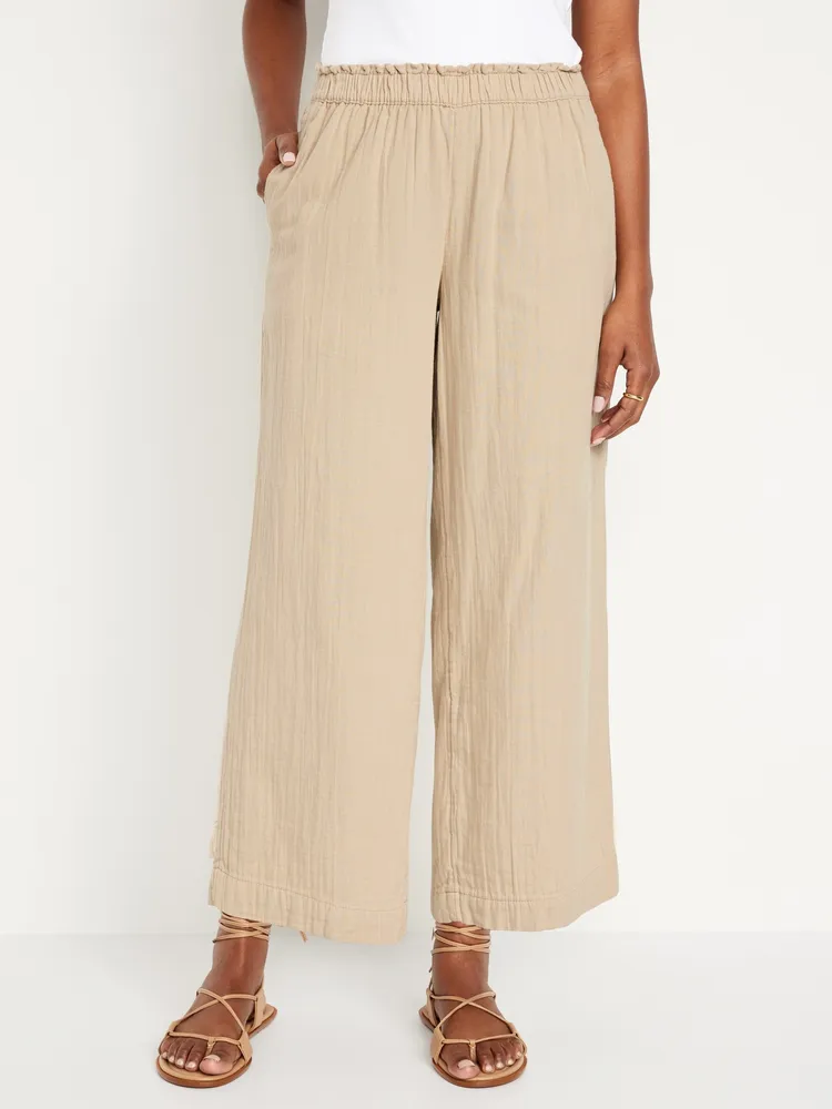 Old Navy High-Waisted Crinkle Gauze Pull-On Ankle Pants for Women