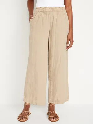 High-Waisted Pull-On Ankle Pants for Women
