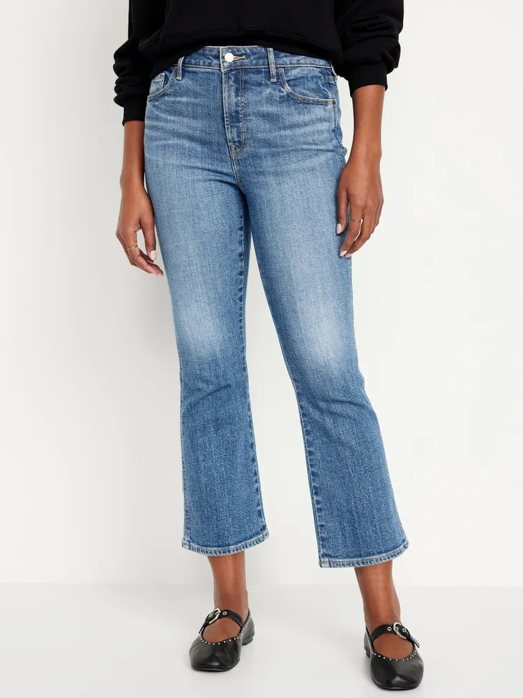 High-Waisted 90s Crop Flare Jeans