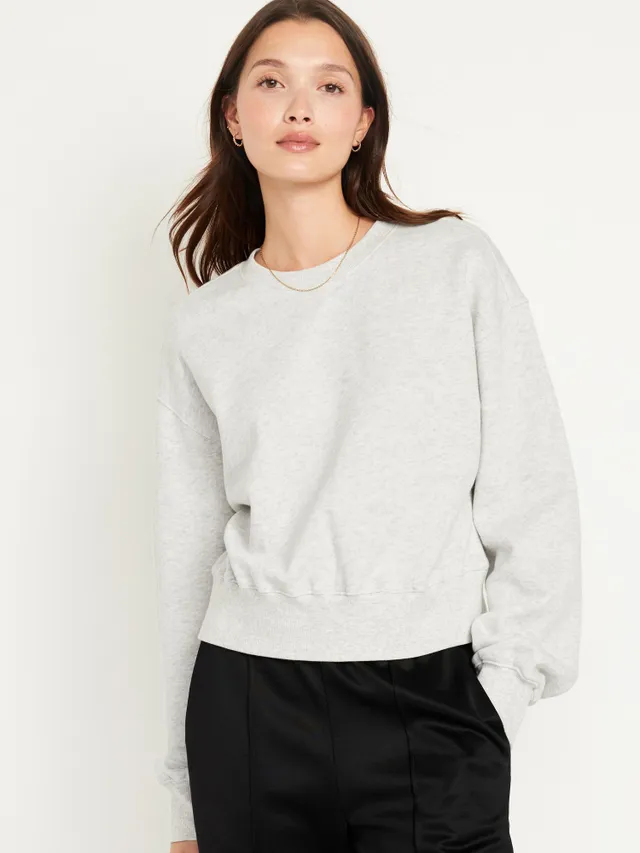 Oversized Cropped Fleece Sweatshirt