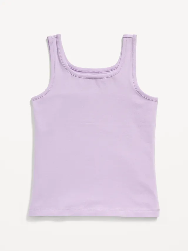 Solid Fitted Tank Top for Girls