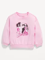 Crew-Neck Barbie Graphic Sweatshirt for Toddler Girls