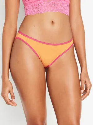 Mid-Rise Everyday Cotton Lace-Lined Bikini Underwear