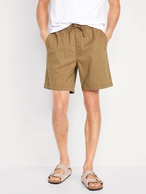 Pull-On Twill Jogger Shorts - 7-inch inseam