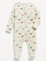 Unisex 2-Way-Zip Sleep & Play Printed Footed One-Piece for Baby