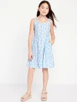 Printed Sleeveless Tiered Dress for Girls