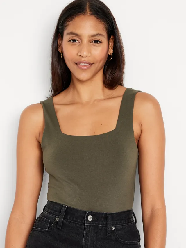 Long-Sleeve Double-Layer Sculpting Bodysuit for Women, Old Navy