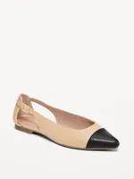 Faux-Leather Slingback Ballet Flat