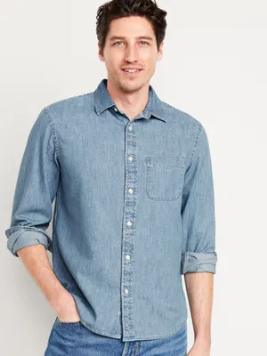 Classic Fit Chambray Shirt for Men