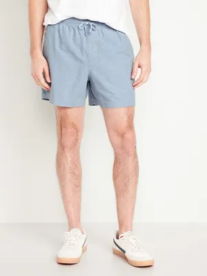 Linen-Blend Jogger Shorts for Men - 5-inch inseam