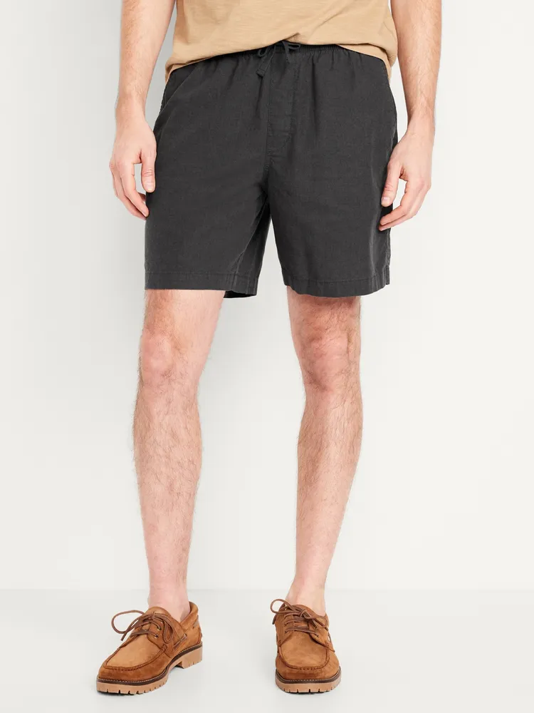 Linen-Blend Jogger Shorts - 7-inch inseam