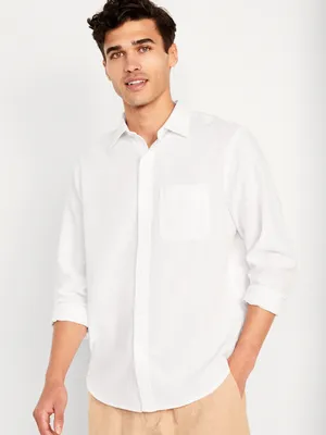 Classic Fit Everyday Linen-Blend Shirt for Men