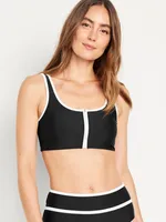 Zip-Front Bikini Swim Top