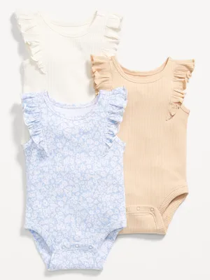 Sleeveless Ruffle-Trim Bodysuit 3-Pack for Baby