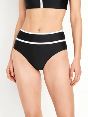 High-Waisted Bikini Swim Bottoms