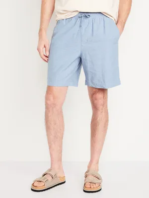 Linen-Blend Jogger Shorts - 7-inch inseam