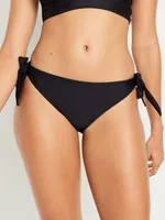 Mid-Rise Side-Tie Bikini Swim Bottoms