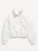 Quarter-Zip Water-Resistant Pullover Jacket for Girls