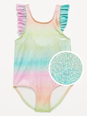 Ruffle-Trim One-Piece Swimsuit for Toddler Girls