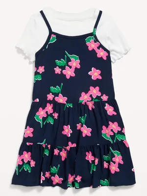 Tiered Cami Dress and T-Shirt Set for Toddler Girls