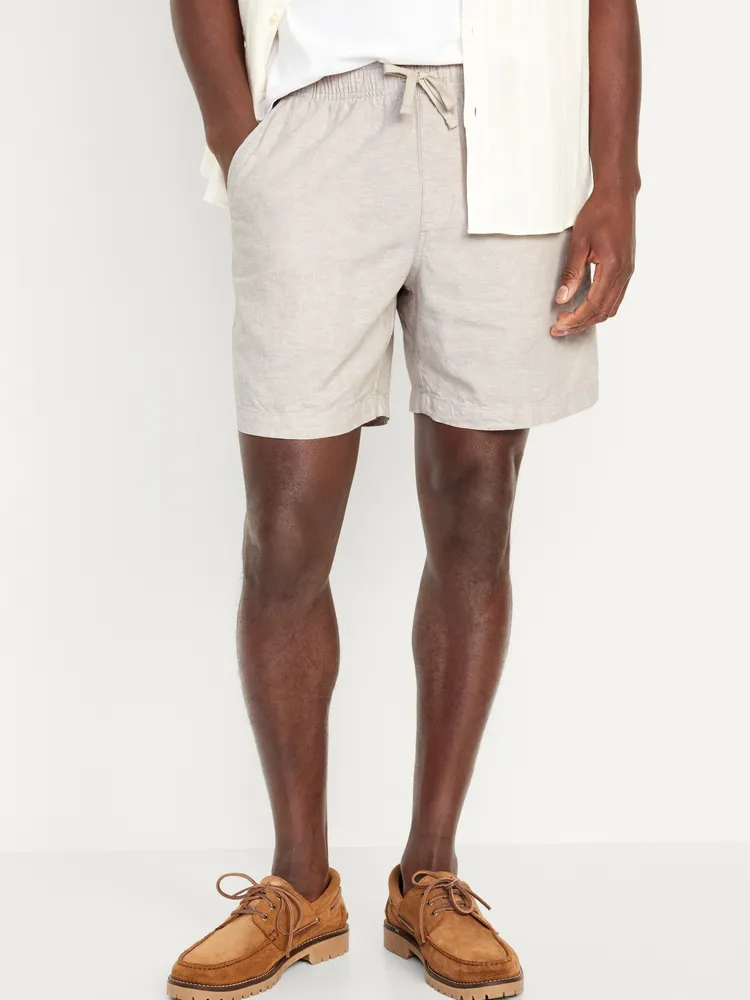 Linen-Blend Jogger Shorts - 7-inch inseam