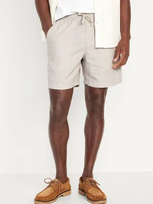 Linen-Blend Jogger Shorts for Men - 7-inch inseam