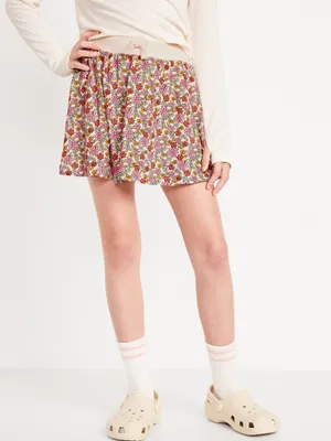 Printed Drawstring Skort for Girls